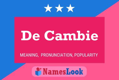 ملصق اسم De Cambie