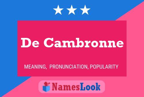 ملصق اسم De Cambronne