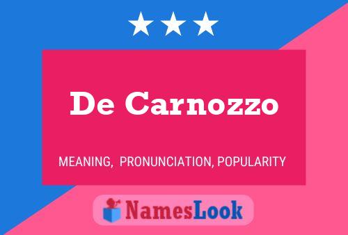 ملصق اسم De Carnozzo