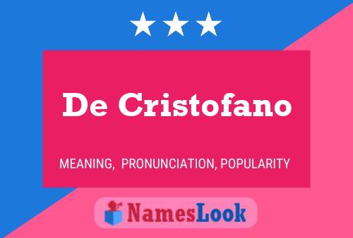 ملصق اسم De Cristofano