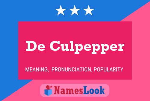 ملصق اسم De Culpepper