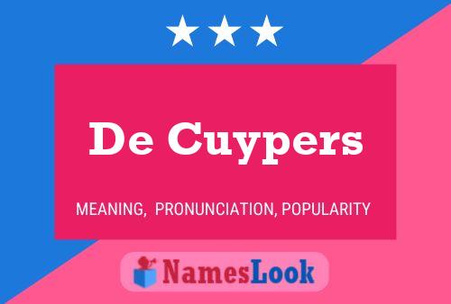 ملصق اسم De Cuypers