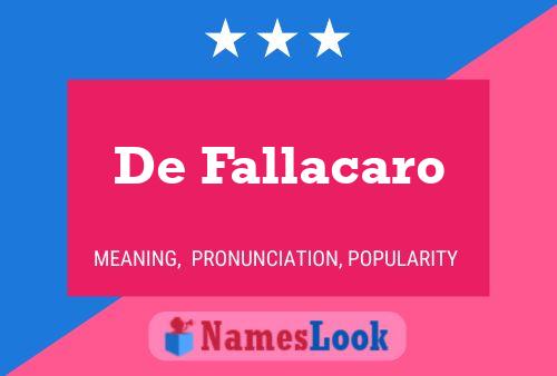 ملصق اسم De Fallacaro