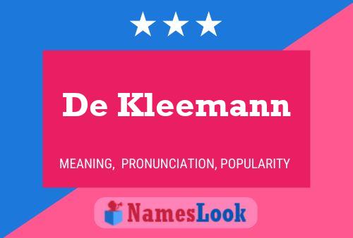 ملصق اسم De Kleemann