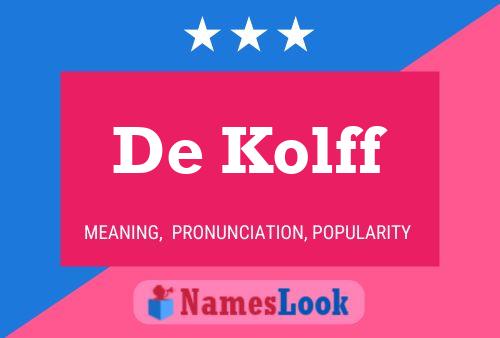 ملصق اسم De Kolff