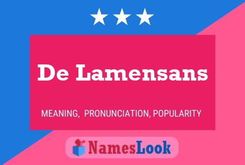 ملصق اسم De Lamensans