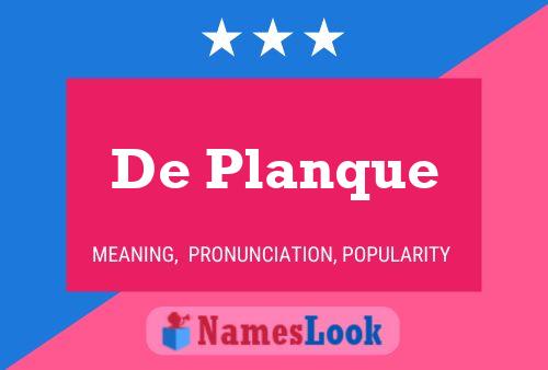 ملصق اسم De Planque