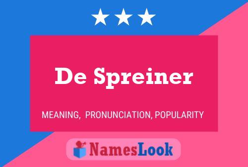 ملصق اسم De Spreiner