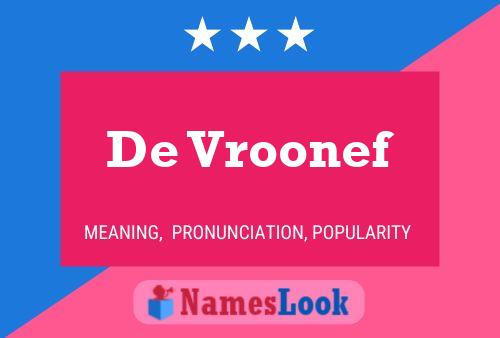 ملصق اسم De Vroonef