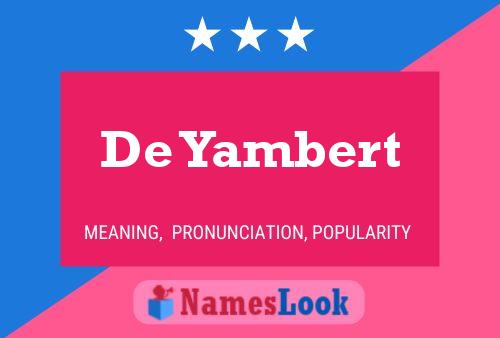 ملصق اسم De Yambert