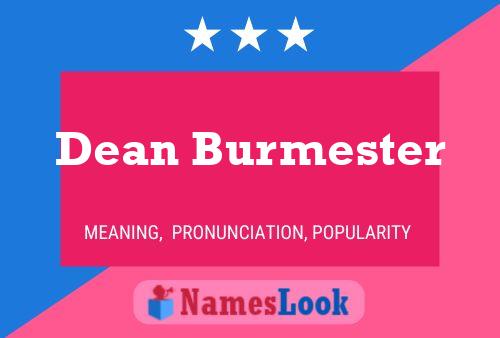 ملصق اسم Dean Burmester