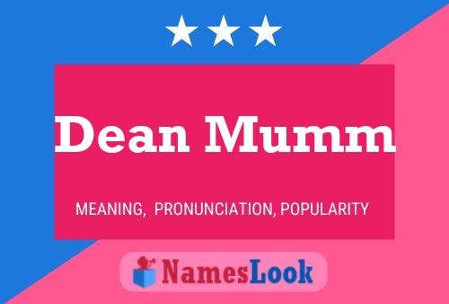 ملصق اسم Dean Mumm