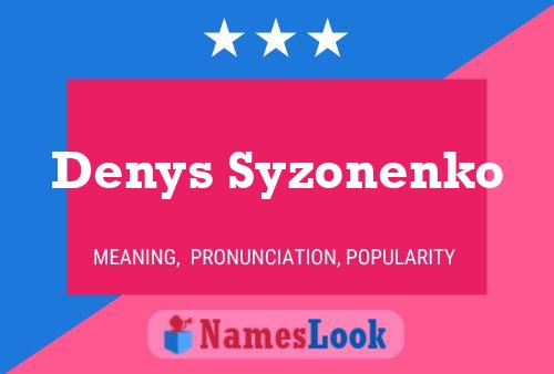 ملصق اسم Denys Syzonenko