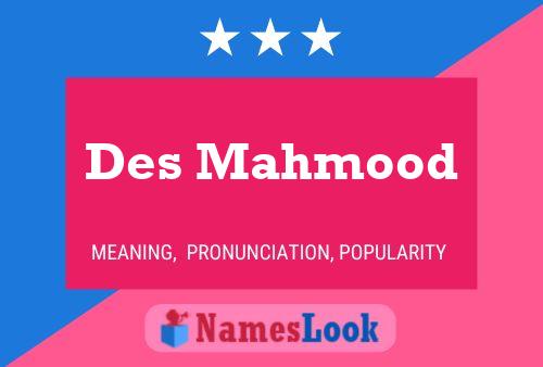 ملصق اسم Des Mahmood