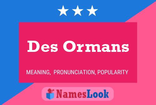 ملصق اسم Des Ormans