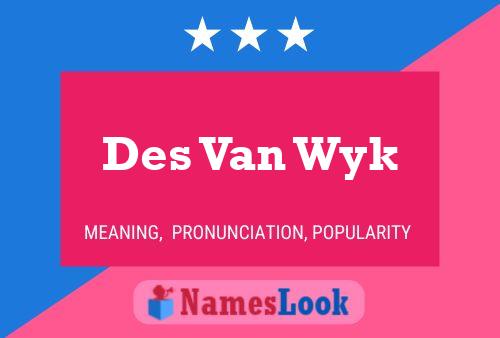 ملصق اسم Des Van Wyk