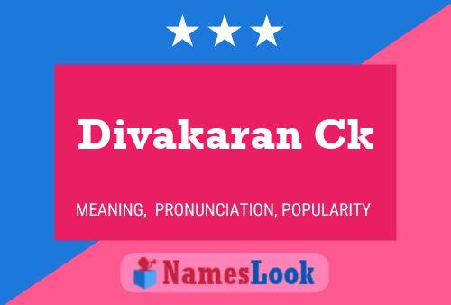 ملصق اسم Divakaran Ck