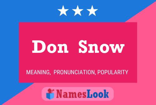 ملصق اسم Don  Snow