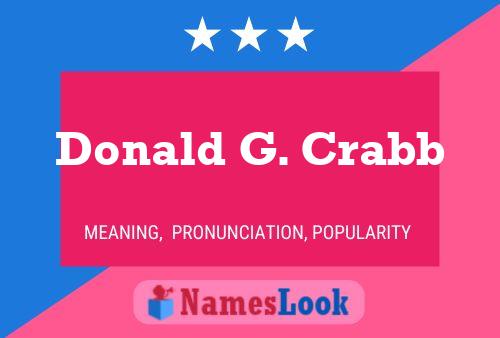 ملصق اسم Donald G. Crabb