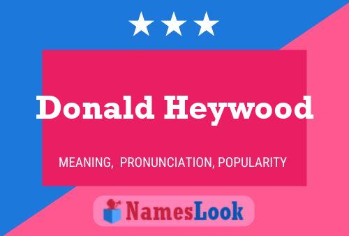 ملصق اسم Donald Heywood