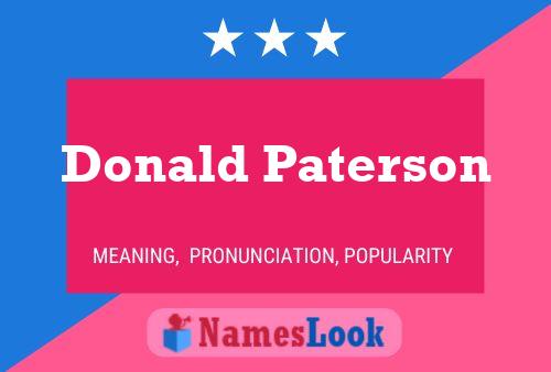 ملصق اسم Donald Paterson