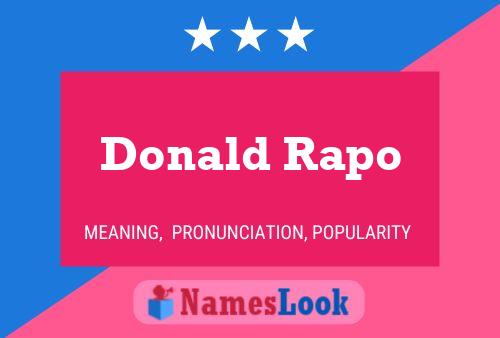 ملصق اسم Donald Rapo