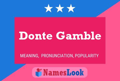 ملصق اسم Donte Gamble