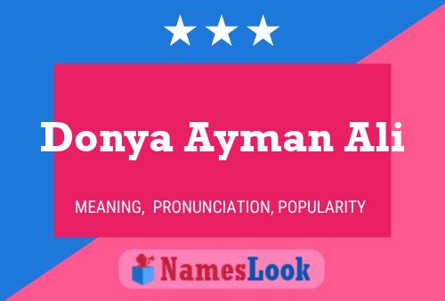 ملصق اسم Donya Ayman Ali