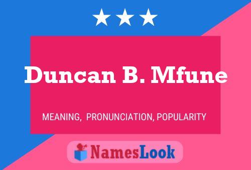 ملصق اسم Duncan B. Mfune