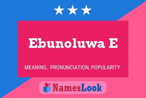 ملصق اسم Ebunoluwa E