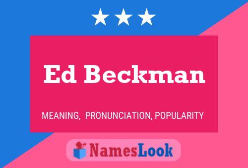 ملصق اسم Ed Beckman