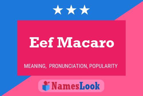 ملصق اسم Eef Macaro