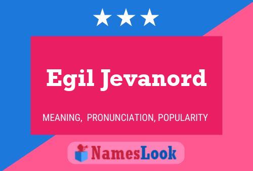 ملصق اسم Egil Jevanord