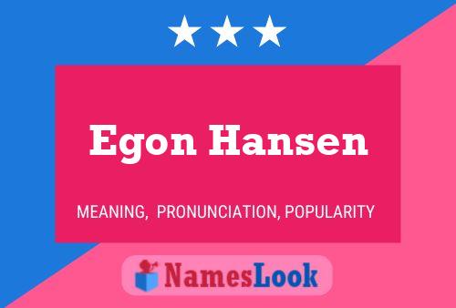 ملصق اسم Egon Hansen