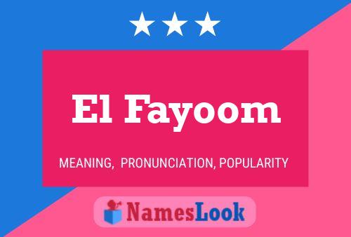 ملصق اسم El Fayoom