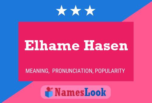 ملصق اسم Elhame Hasen