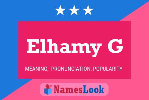 ملصق اسم Elhamy G