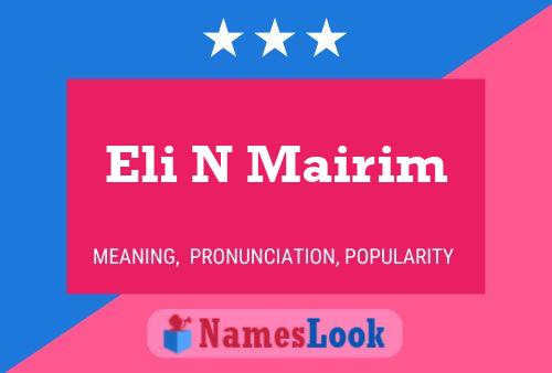 ملصق اسم Eli N Mairim