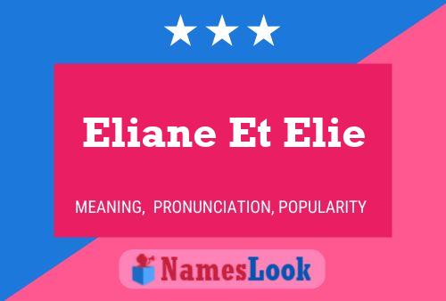 ملصق اسم Eliane Et Elie