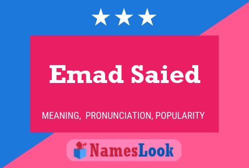 ملصق اسم Emad Saied