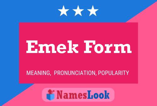 ملصق اسم Emek Form