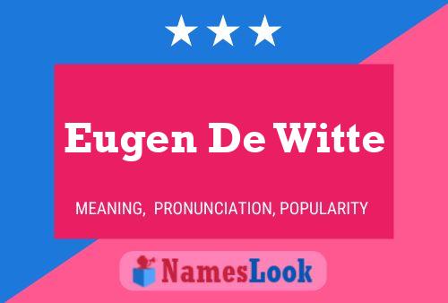 ملصق اسم Eugen De Witte