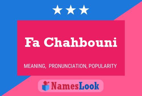 ملصق اسم Fa Chahbouni