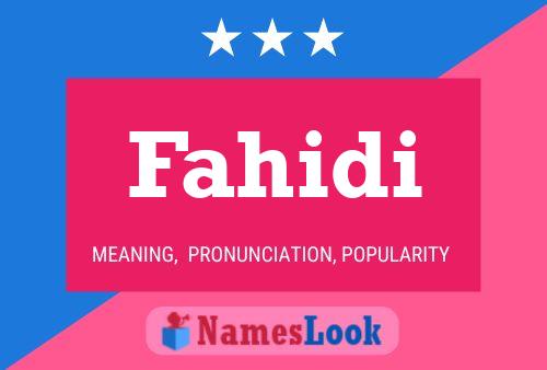 ملصق اسم Fahidi