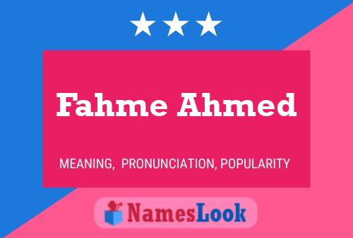 ملصق اسم Fahme Ahmed