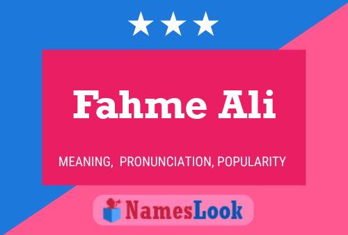 ملصق اسم Fahme Ali