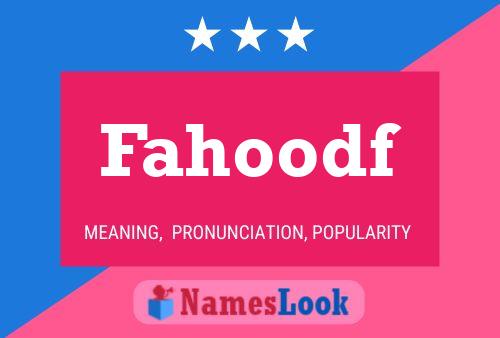 ملصق اسم Fahoodf