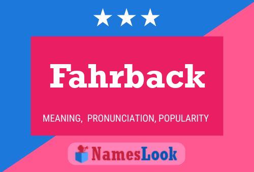 ملصق اسم Fahrback