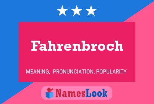 ملصق اسم Fahrenbroch