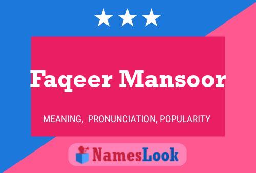 ملصق اسم Faqeer Mansoor